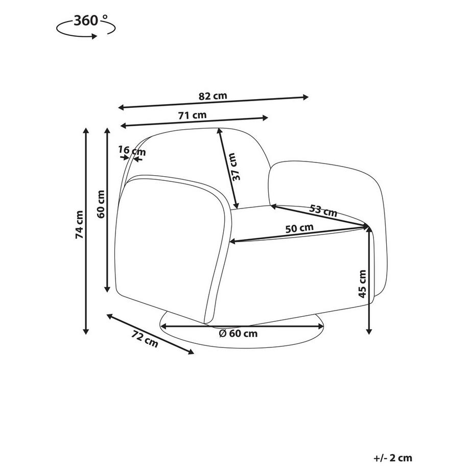 Beliani Fauteuil pivotant en Tissu Moderne AAPUA  