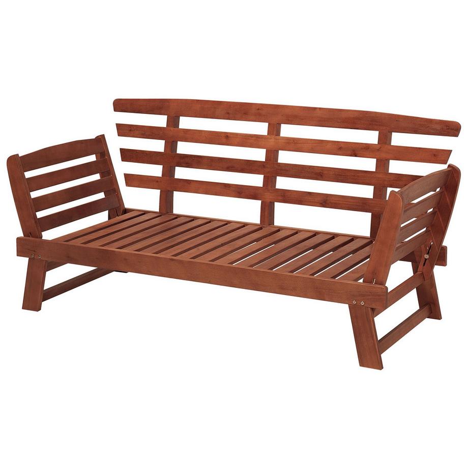 Beliani Panca da giardino con cuscino en Legno d'eucalipto Retrò PORTICI  