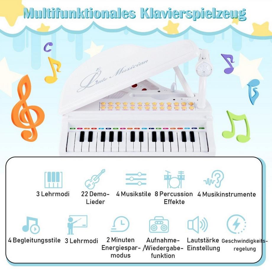 Northix  Clavier électronique pour enfants avec tabouret 