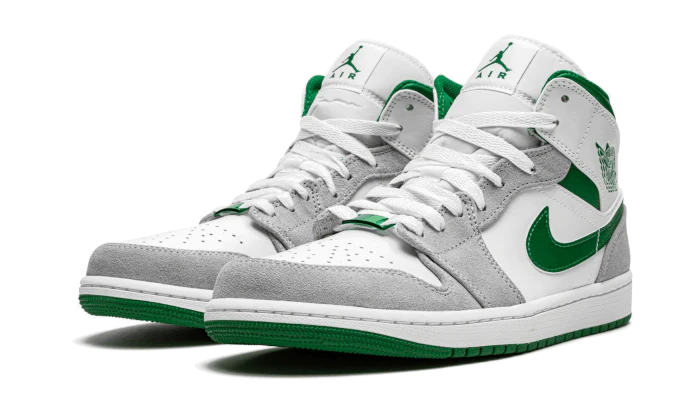 Image of Air Jordan 1 Mid Grey Green Damen Waldgrün 42