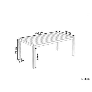 Beliani Table de repas en Aluminium Industriel VERNIO  