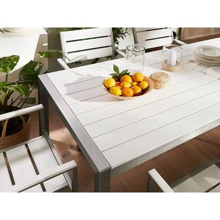 Beliani Table de repas en Aluminium Industriel VERNIO  