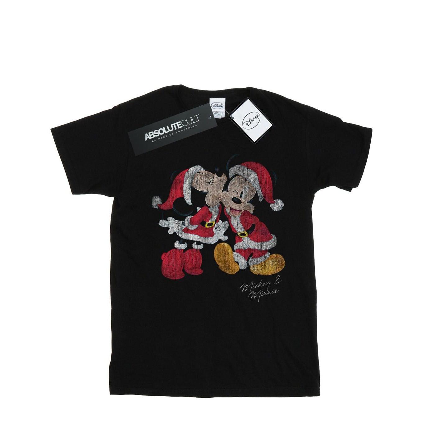 Image of Mickey And Minnie Christmas Kiss Tshirt Jungen Schwarz 116
