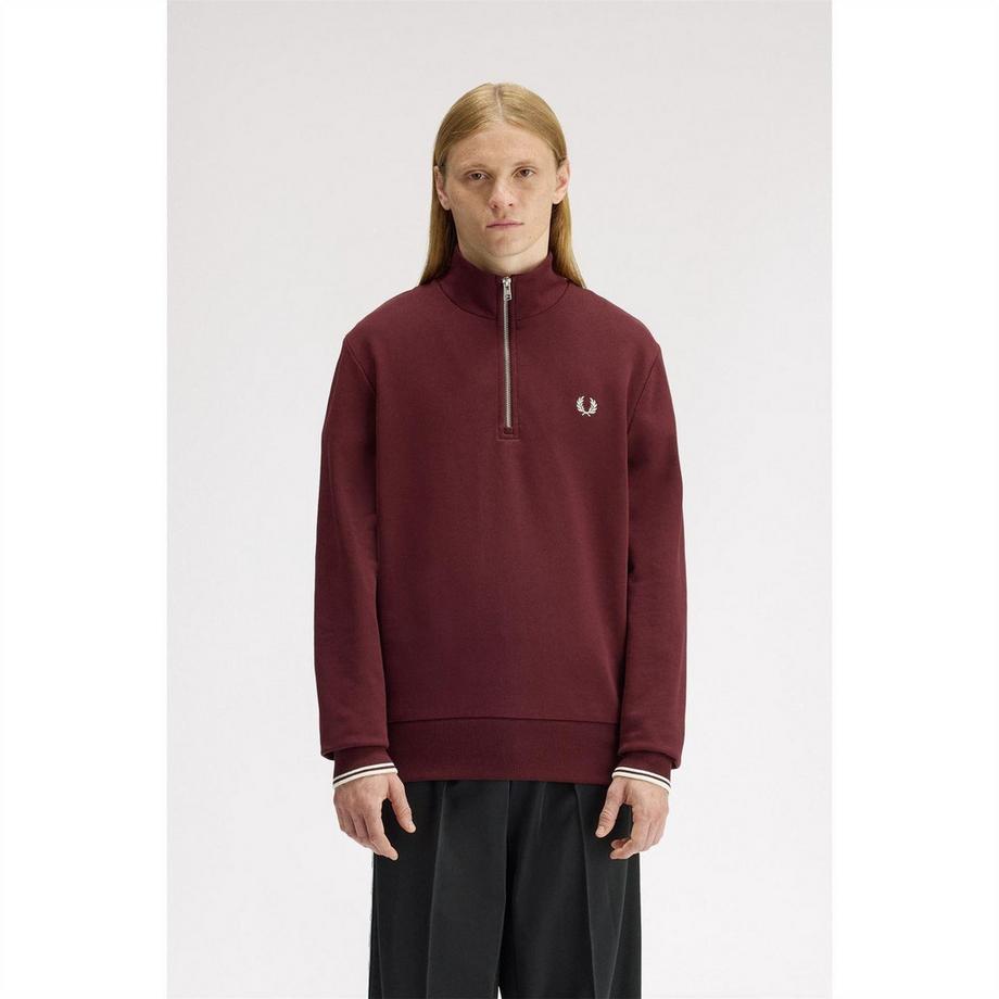 FRED PERRY Sweatshirt mit halbem Reißverschluss  