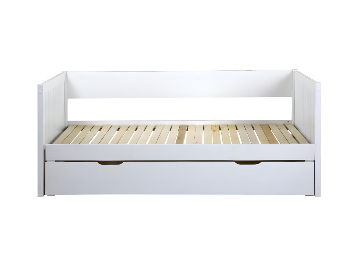 Vente-unique Lit gigogne banquette ALFIERO II avec tiroir ou 174Pin MDF  