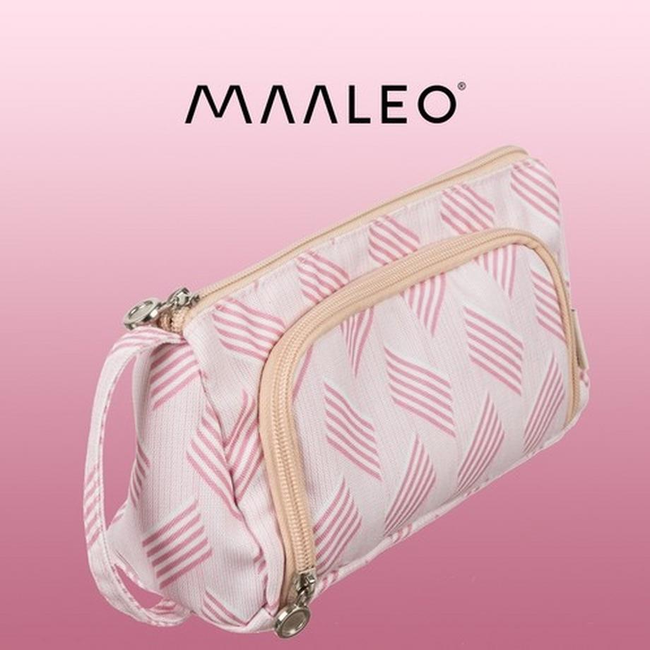 Maaleo  Trousse scolaire pochette pliante à deux compartiments Double rose pour enfants 