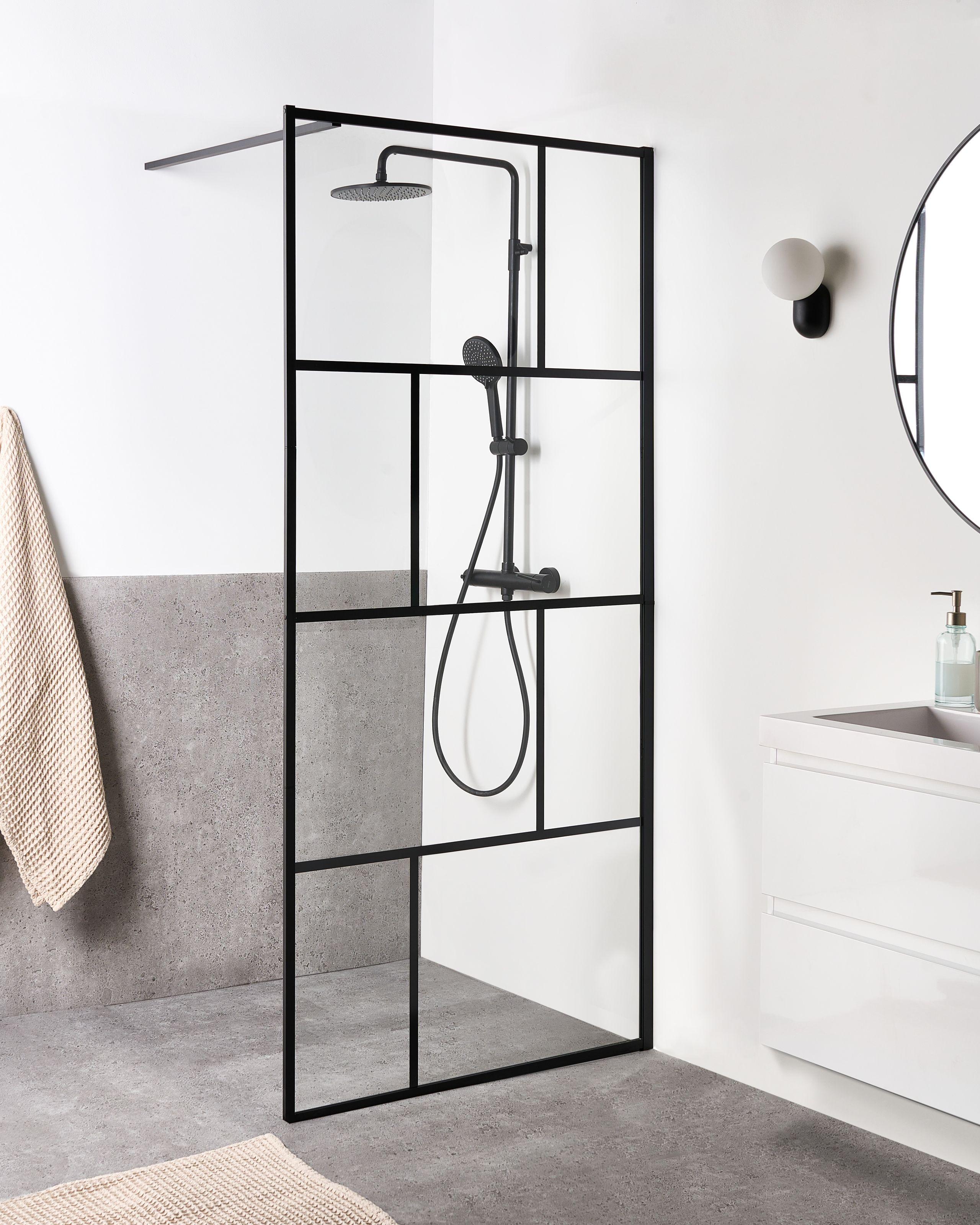 Beliani Parois de douche en Verre de sécurité Minimaliste TAPAJOS  