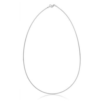 Collier omega en or blanc 750, 1,4mm, 50cm