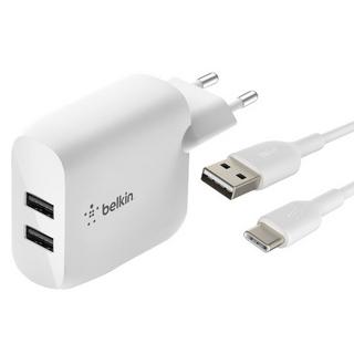 belkin  2x USB 24W Netzteil + USB-C Kabel Belkin 
