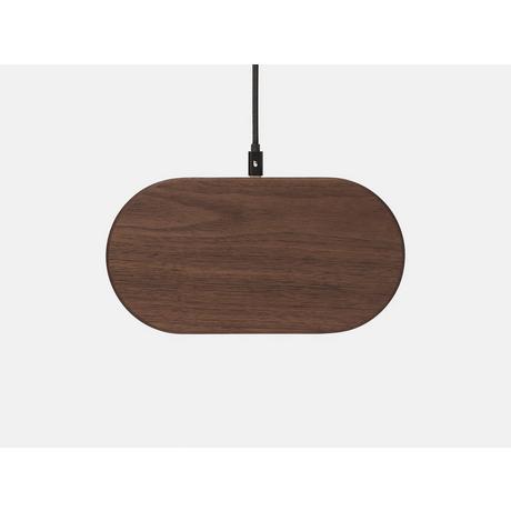 Oakywood  Oakywood Dual Slim Charging Pad Duales kabelloses Handy-Ladegerät - Walnuss / EU (Adapter type C) 