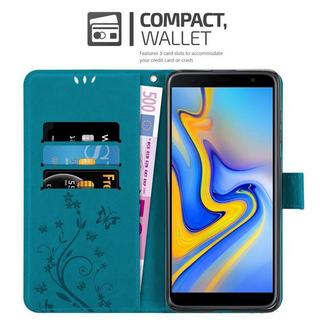 Cadorabo  Housse compatible avec Samsung Galaxy J6 PLUS - Coque de protection au design floral avec fermeture magnétique, fonction de support et emplacements pour cartes 