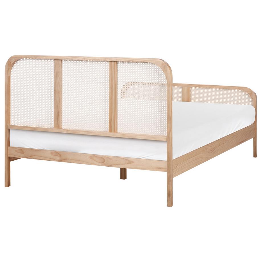 Beliani Lit avec sommier en Bois de pin Rétro GONFARON  