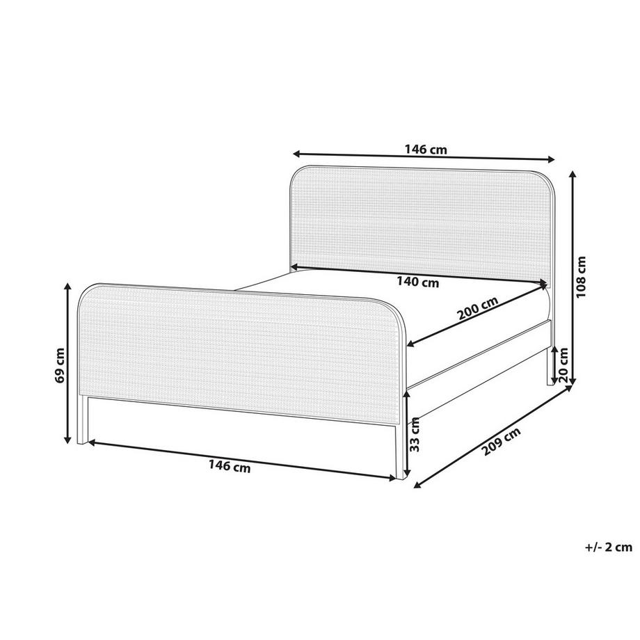 Beliani Lit avec sommier en Bois de pin Rétro GONFARON  