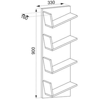 VCM Holzregal hängend | platzsparendes Regal | Maße: H. 180 x B. 33 x T. 16 cm | Elegantes Regal hängend | Aufbewahrungsregal | Bücherregal | Wandboard -  