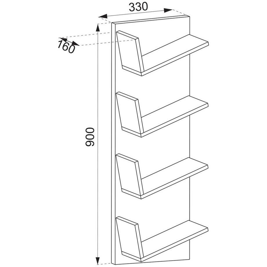 VCM Étagère murale en bois Étagère à suspendre Étagère à livres Tableau mural Deko Board Lansi Maxi  