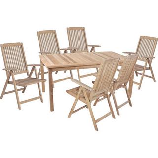 mutoni pleasure Garten Essgruppe Solo Teak natur (7-tlg)  