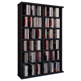 VCM Holz CD DVD Stand Regal | CD Regal mit Platz für 300 CDs oder 130 DVDs oder 72-Videos | Maße: H. 92 x B. 60 x T. 18 cm. | Elegantes DVD Regal | Blu  