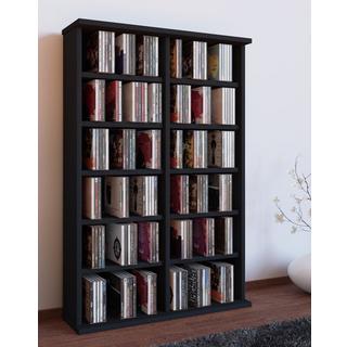VCM Holz CD DVD Stand Regal | CD Regal mit Platz für 300 CDs oder 130 DVDs oder 72-Videos | Maße: H. 92 x B. 60 x T. 18 cm. | Elegantes DVD Regal | Blu  