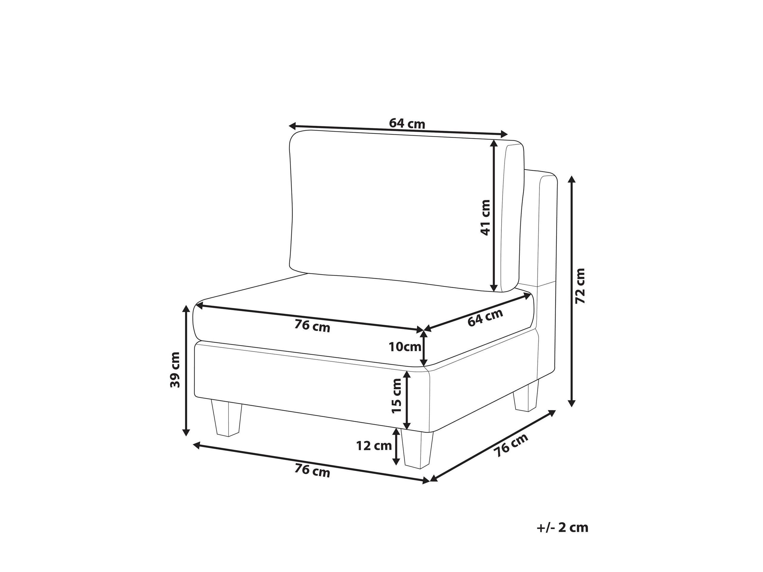 Beliani Module fauteuil en Polyester Moderne UNSTAD  