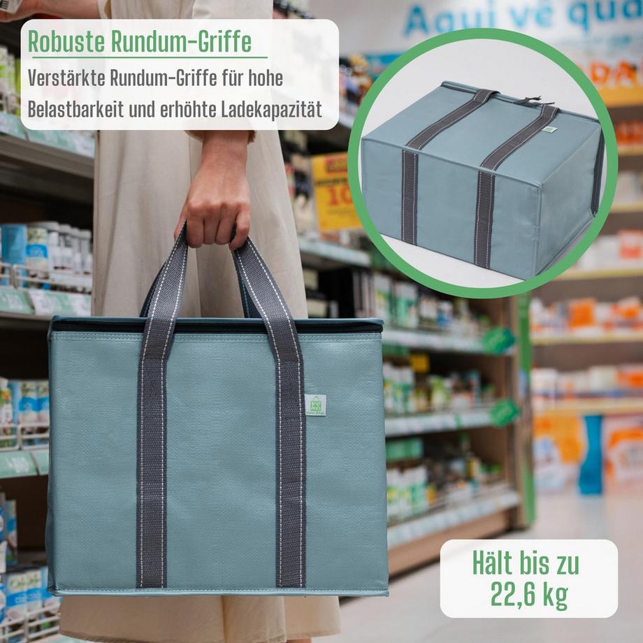 Only-bags.store  2 Stück Einkaufstasche Wiederverwendbare faltbare Kühltasche Einkaufskorb 