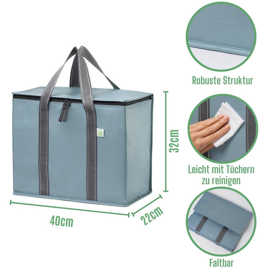 Only-bags.store  2 Stück Einkaufstasche Wiederverwendbare faltbare Kühltasche Einkaufskorb 