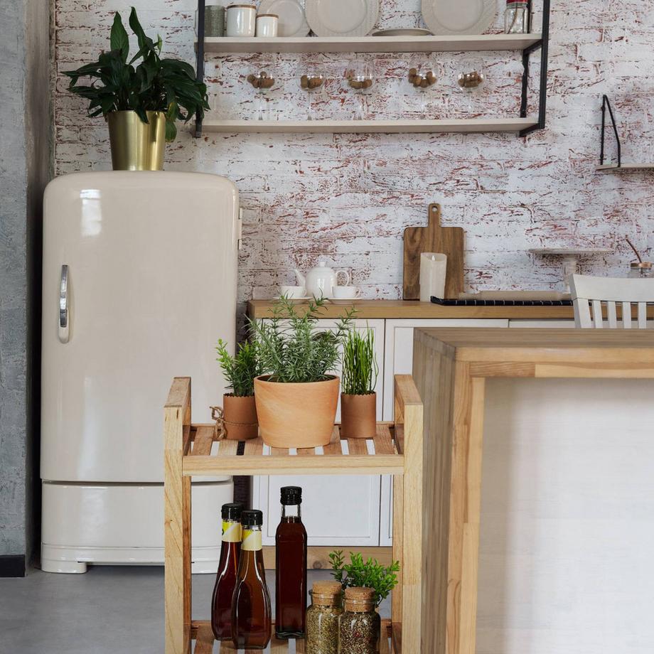 B2X Étagère de salle de bain en noyer 3 étagères  