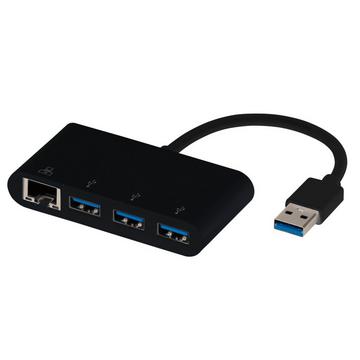 IT-USB NET HUB Cablato USB 3.2 Gen 1 (3.1 Gen 1) Type-A Nero