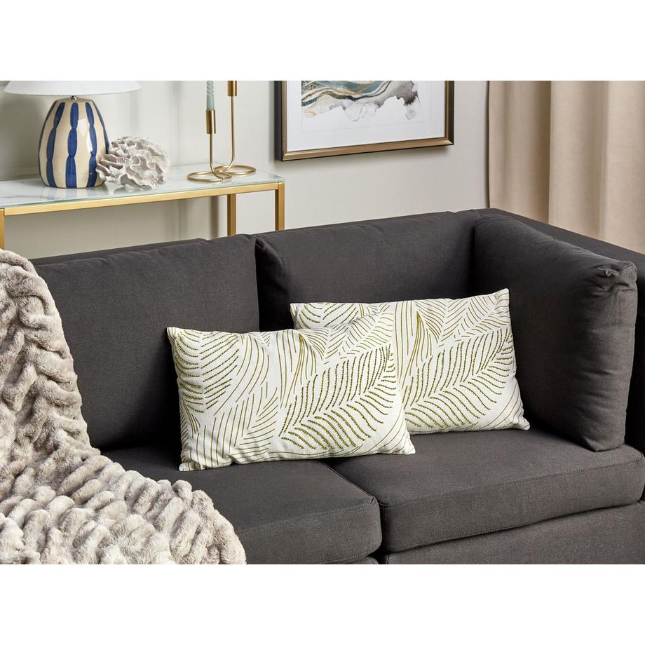 Beliani Dekokissen 2er Set aus Baumwolle Boho SPANDOREA  