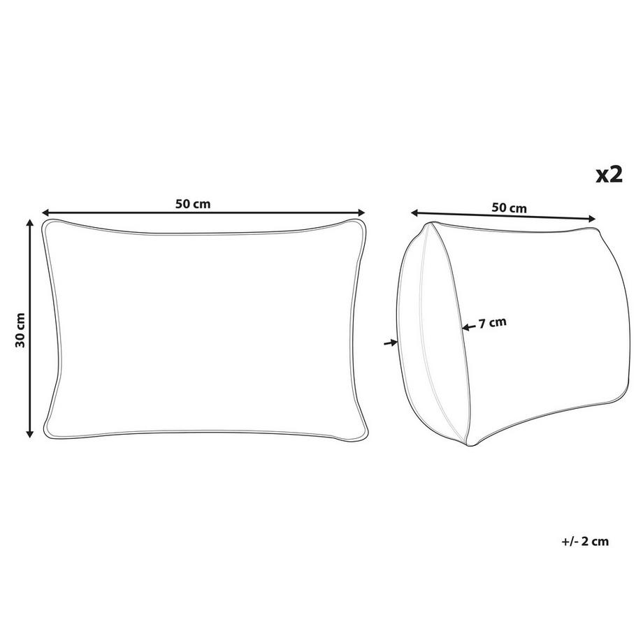 Beliani Dekokissen 2er Set aus Baumwolle Boho SPANDOREA  