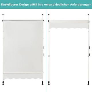 Northix Teleskop-Markise Sonnenschutz UV-abweisende wasserdichte Markise 150 x 120 cm Beige  