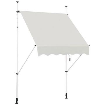 Auvent télescopique protection solaire anti-UV imperméable 150 x 120 cm beige