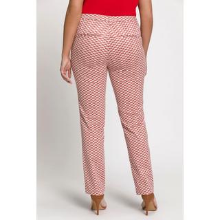 Ulla Popken  Pantalon Sophie, imprimé graphique, jambes étroites, ceinture confortable 