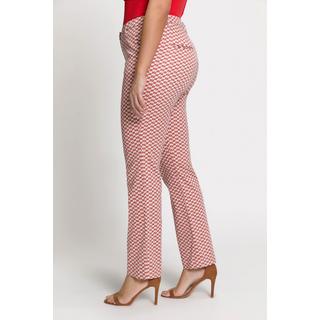 Ulla Popken  Pantaloni modello Sophie con stampa grafica, taglio della gamba aderente e cintura comfort 