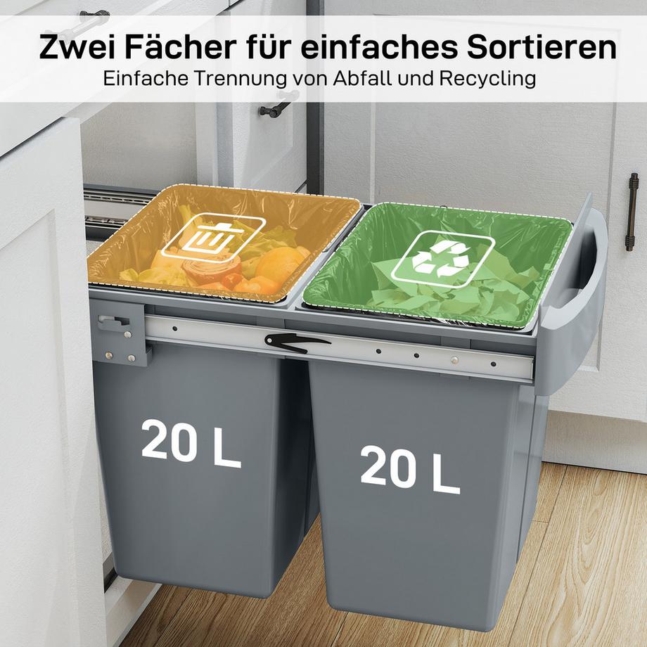 HOMCOM Poubelle intégrée  