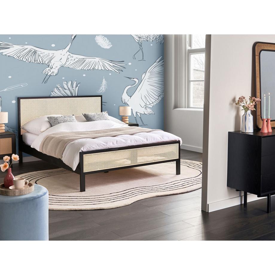 Beliani Lit avec sommier en Bois de pin Rustique SALERNAS  