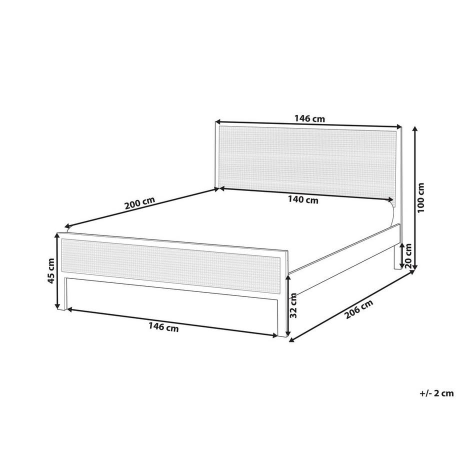 Beliani Lit avec sommier en Bois de pin Rustique SALERNAS  