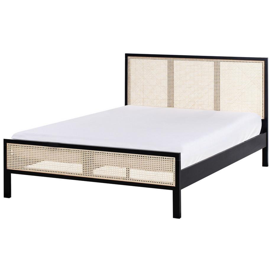 Beliani Lit avec sommier en Bois de pin Rustique SALERNAS  