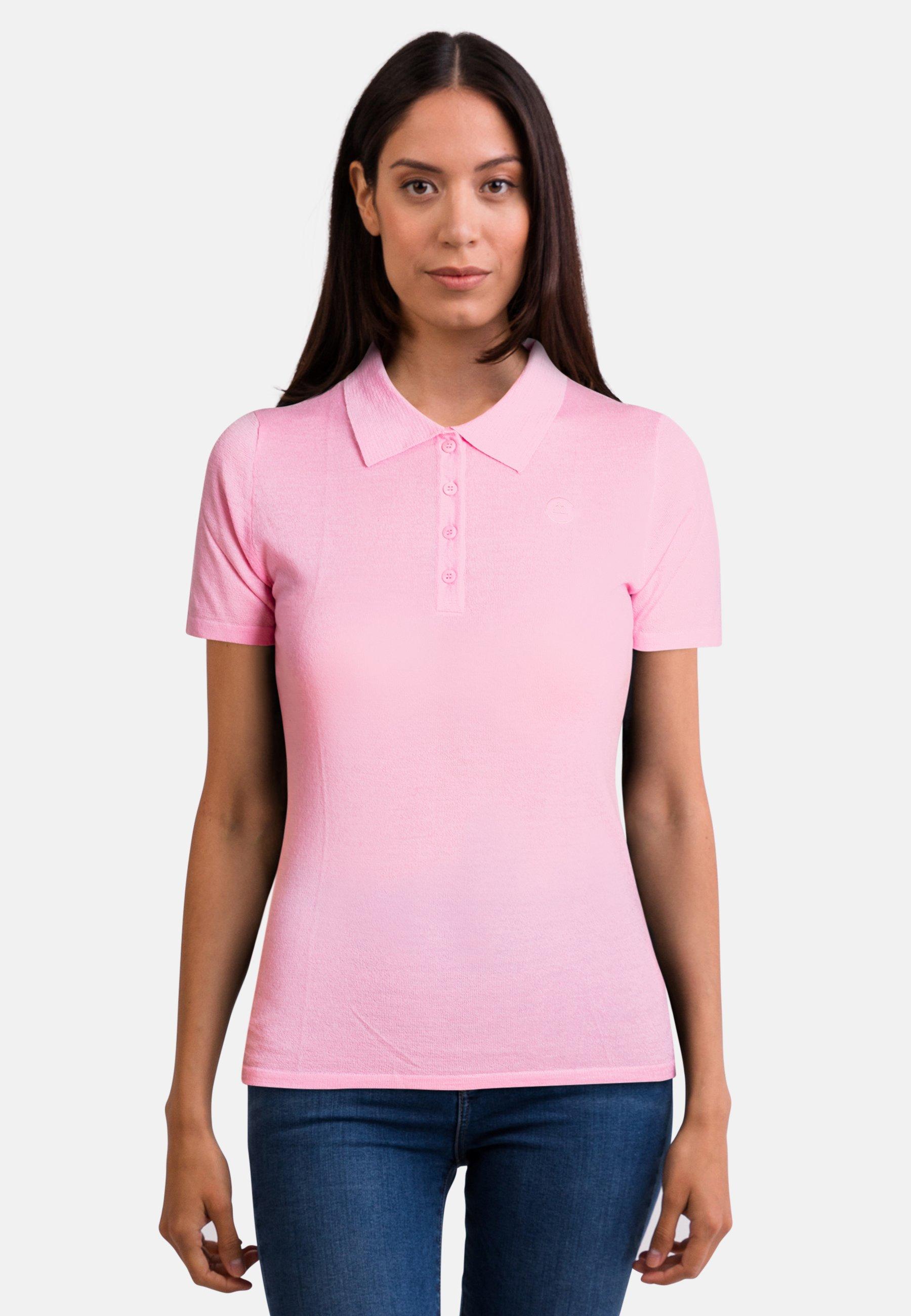 Image of Kaschmir Poloshirt Kurzarm Damen Pink S