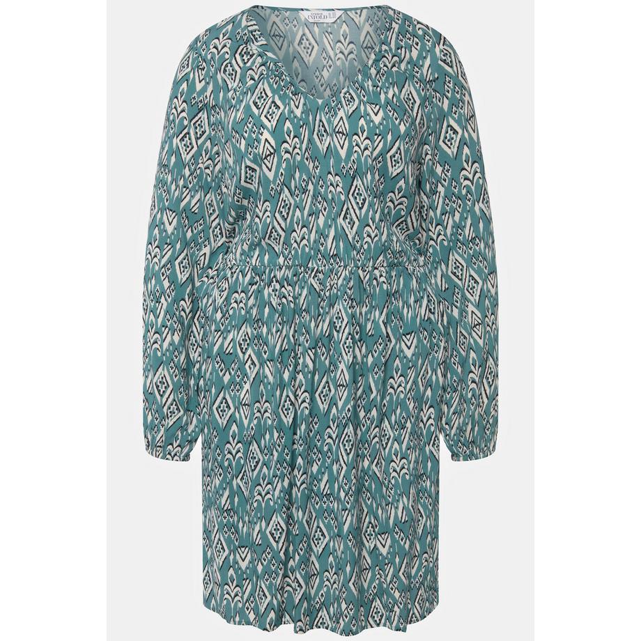 Studio Untold Mini A-Linien Tribal Print Langarmkleid  