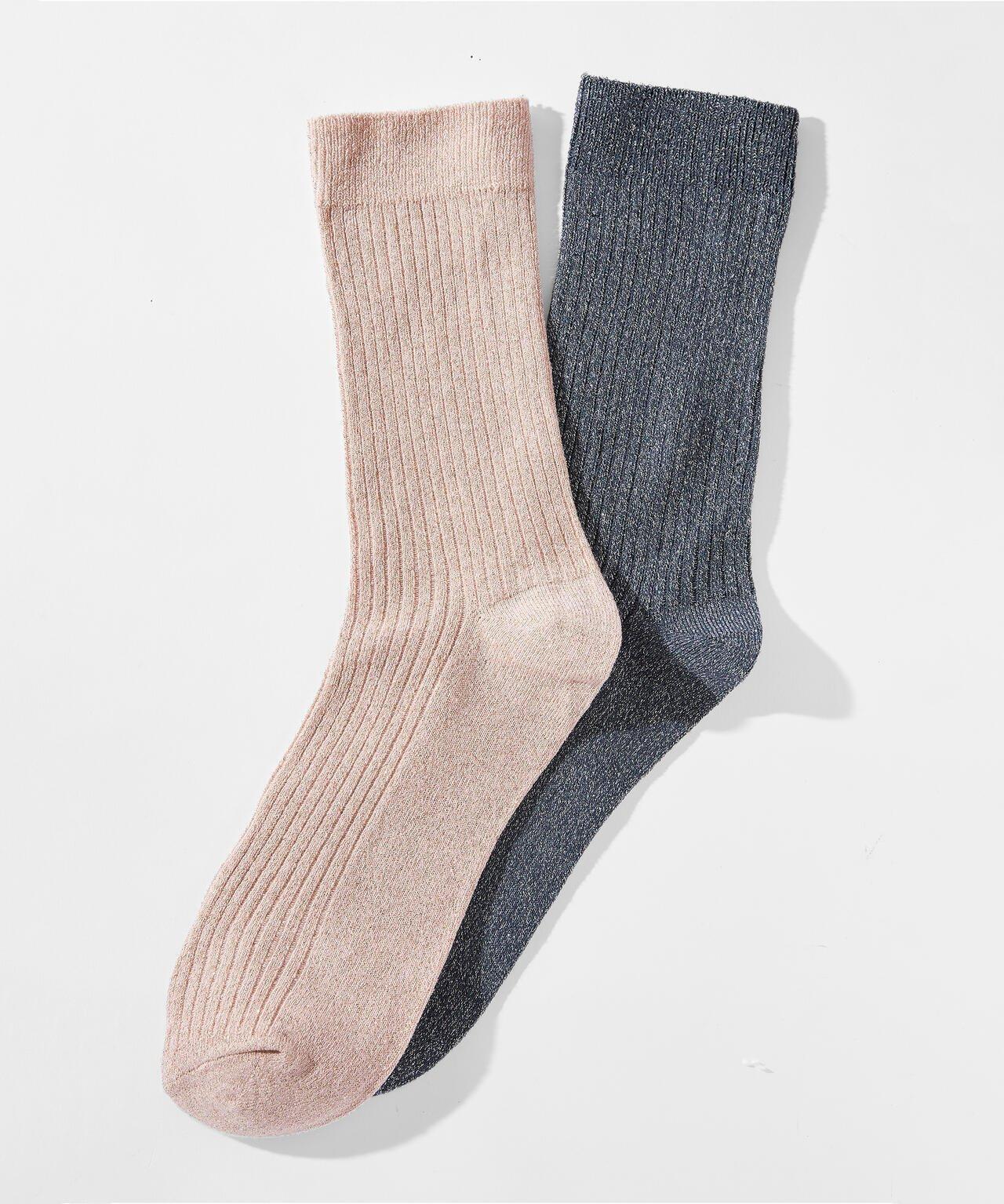 Image of 2er-pack Rippstrick-socken. Damen Multicolor 39-41