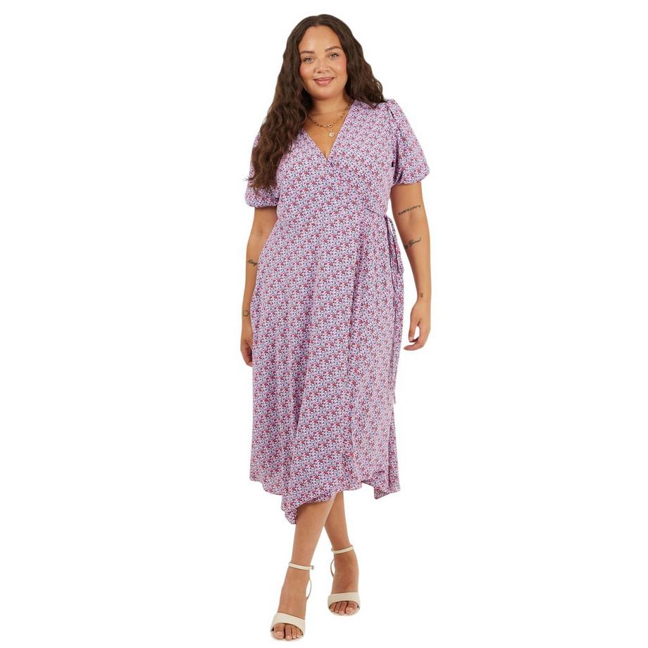 Brave Soul Robe Portefeuille Col V Manches Courtes  