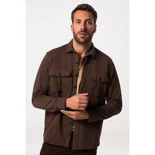 JP1880  Hemd, Overshirt, Sweat, Vintage-Look, Langarm, Kentkragen 