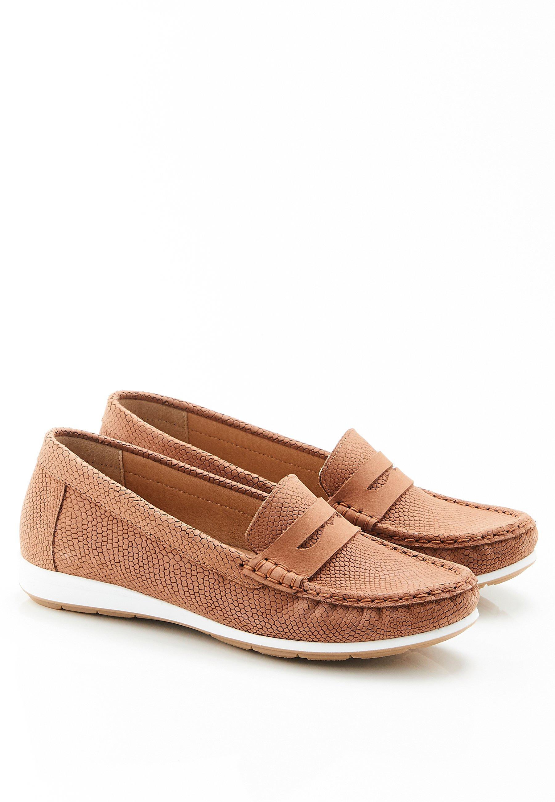 Image of Mokassins In Python-optik. Damen Camel 38