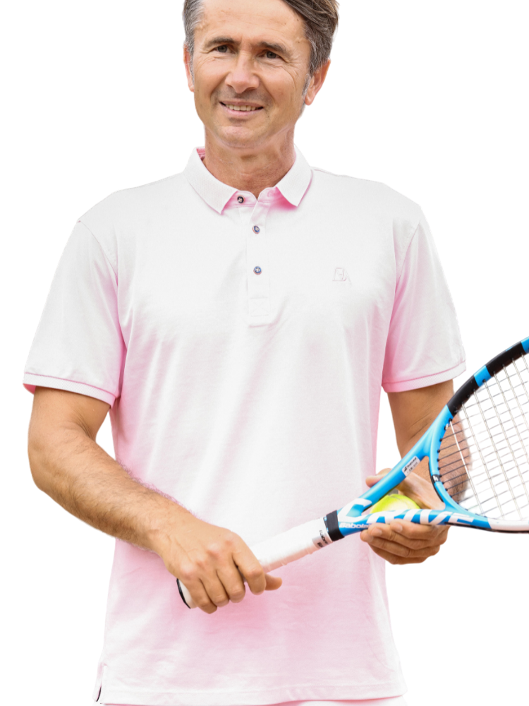 Image of Schlichtes Poloshirt Aus Baumwolle Herren Pink S