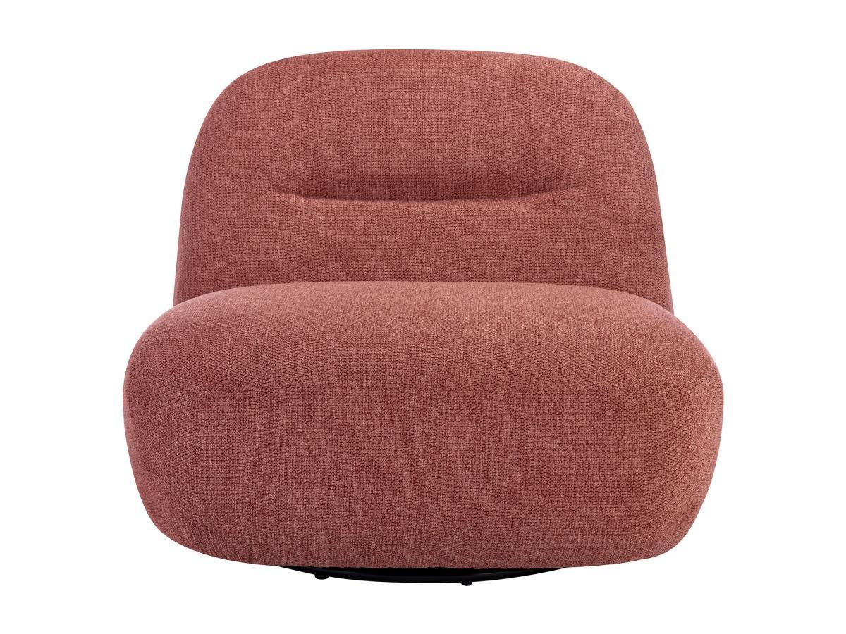 Vente-unique Fauteuil pivotant en tissu texturé terracotta POZETI  