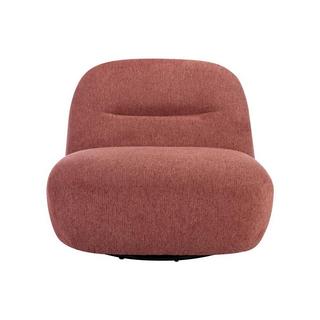 Vente-unique Fauteuil pivotant en tissu texturé terracotta POZETI  