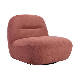 Vente-unique Fauteuil pivotant en tissu texturé terracotta POZETI  