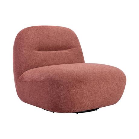 Vente-unique Fauteuil pivotant en tissu texturé terracotta POZETI  