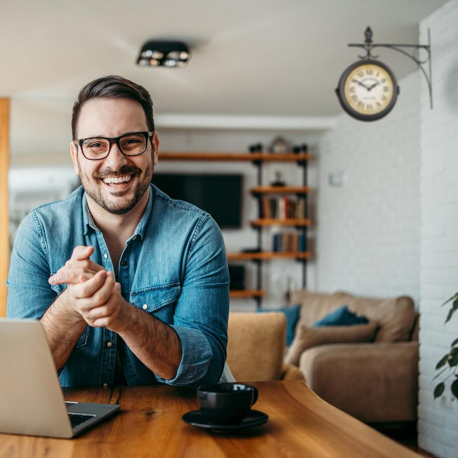 B2X Horloge de gare double face noire  