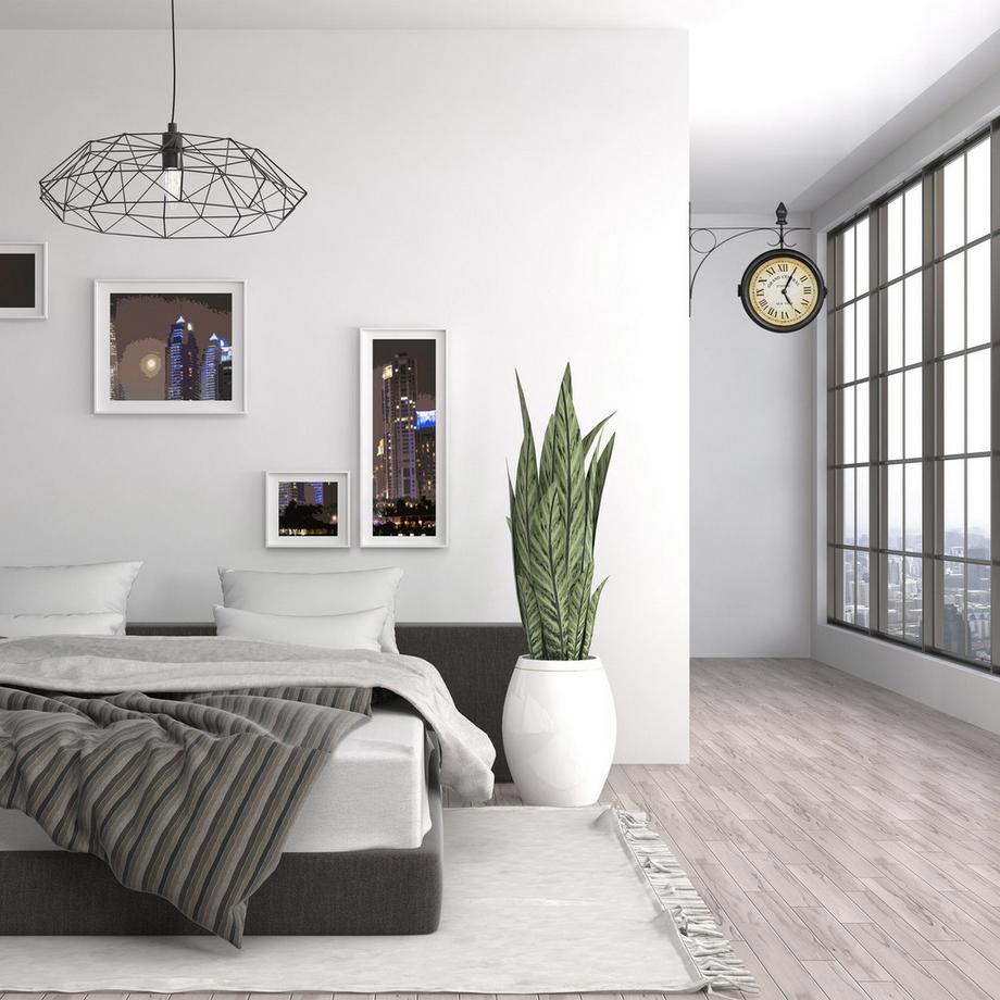 B2X Horloge de gare double face noire  